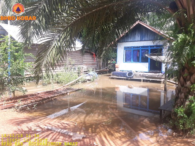 Banjir di Desa Rungun Kecamatan Kotawaringin Lama mengalami penyusutan, tinggi genangan berkurang signifikan dari 2 hari sebelumya.